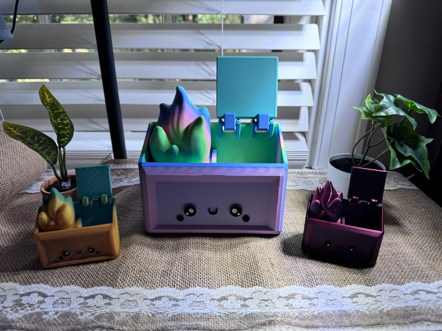 Dumpster Fire Desk organizer 3d printed Cute and adorable perfect gift for coworker or family Personalized sizes colors Emotional Support