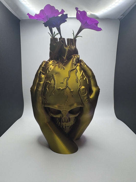 Gothic Skull Vase Horror sculpture. Housewarming or Halloween Vase Fluted Vase Abstract Sculpture Multi sizes and colors