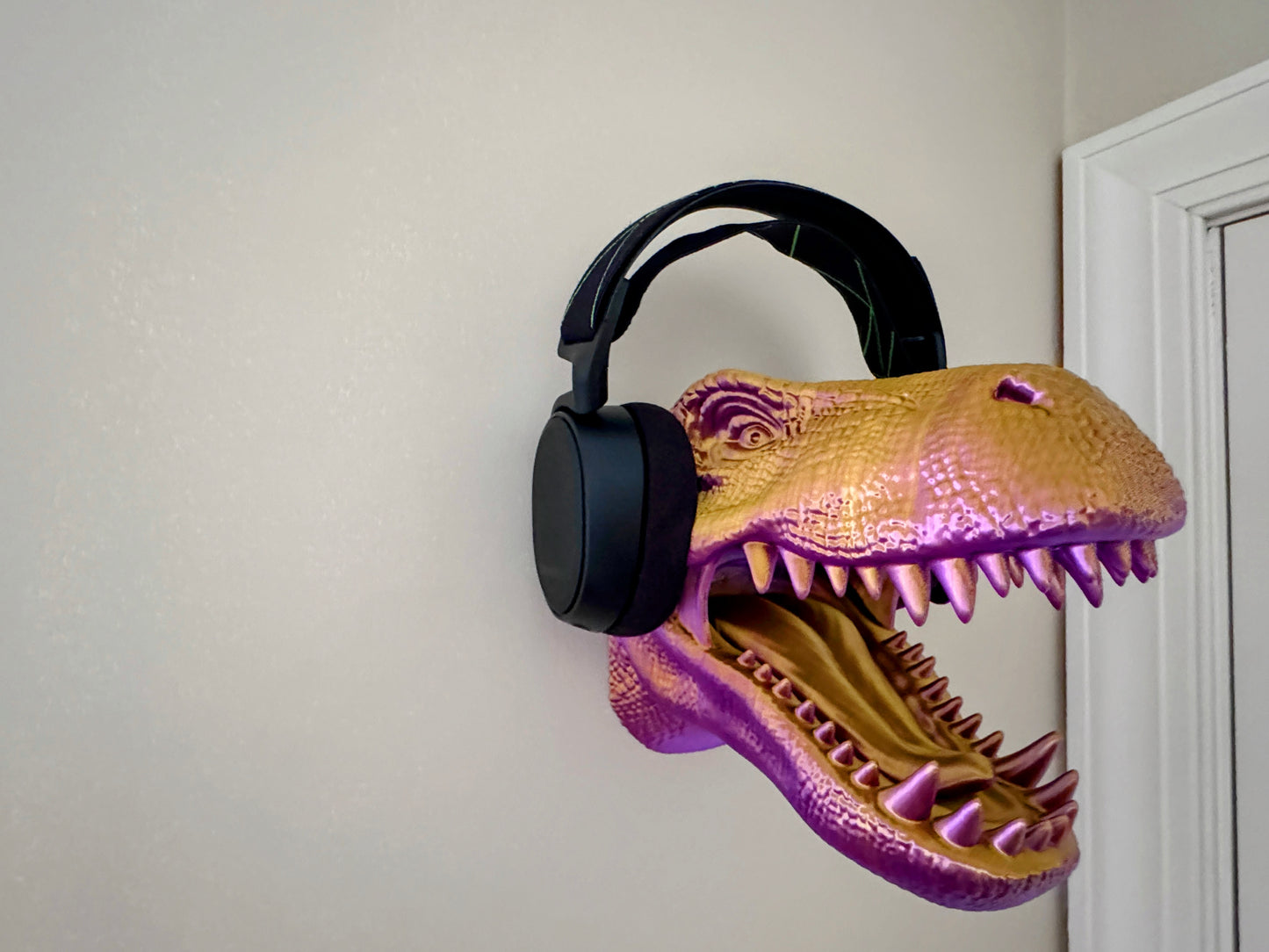 TREX Dinosaur Headset Headphone Holder Wall Mountable