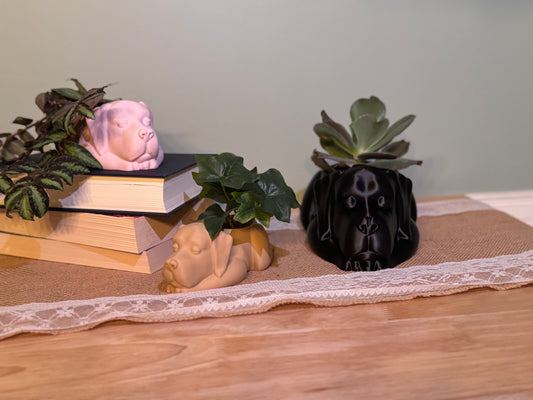 Sleeping Dog Planter - Adorable 3D Printed Dog Lover Gift