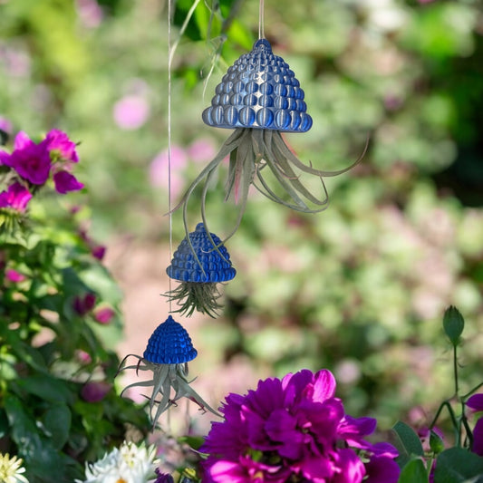 Set of 3 Hanging Planter Jellyfish inspired sea life. Great for plants and as a gift. Plant lover, great for coworkers friends