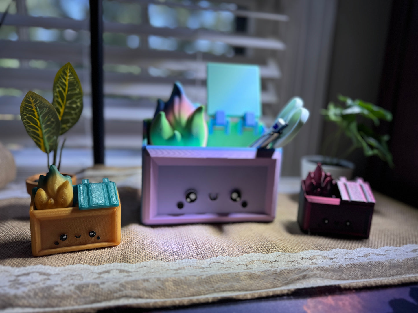 Dumpster Fire Desk organizer 3d printed Cute and adorable perfect gift for coworker or family Personalized sizes colors Emotional Support